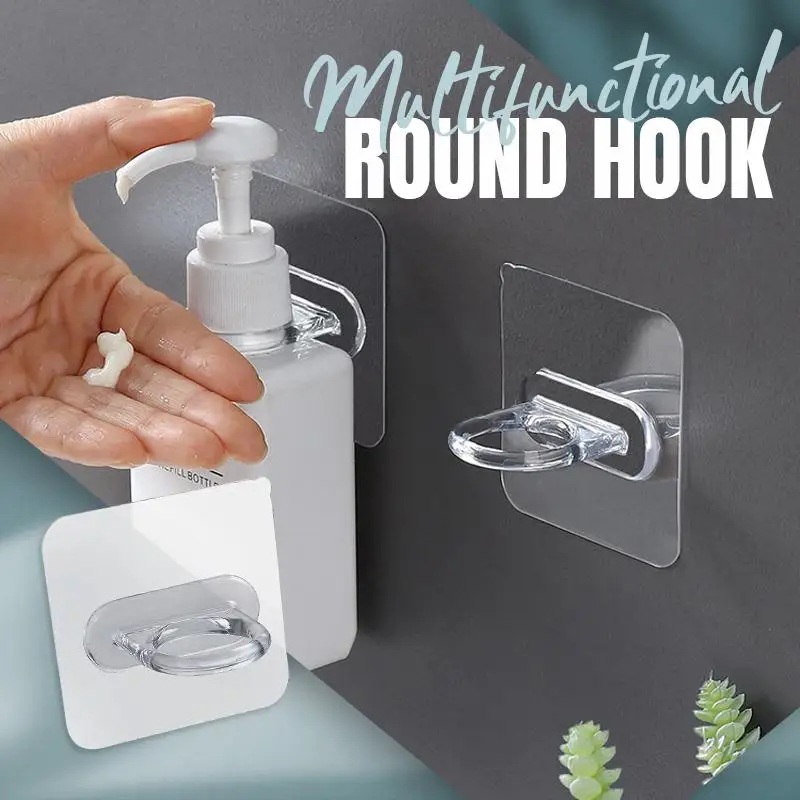 4pcs/set Multifunctional Round Hook Shelf Support Holder Cabinet Adhesive Kitchen Bathroom Hanging Rack | Дом и сад