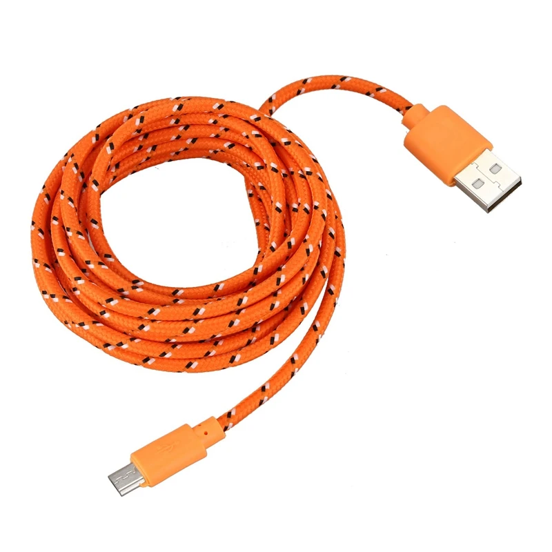Универсальный 3M/10FT мини USB нейлоновый сетчатый кабель для передачи данных для samsung Galaxy S6