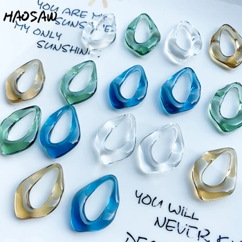 

HAOSAW 25*36MM 6Pcs/Lot Resin Bead/Oval Loop Beads/Waterdrop Designs/Hand Made Jewelry Accessories/DIY Jewelry Making