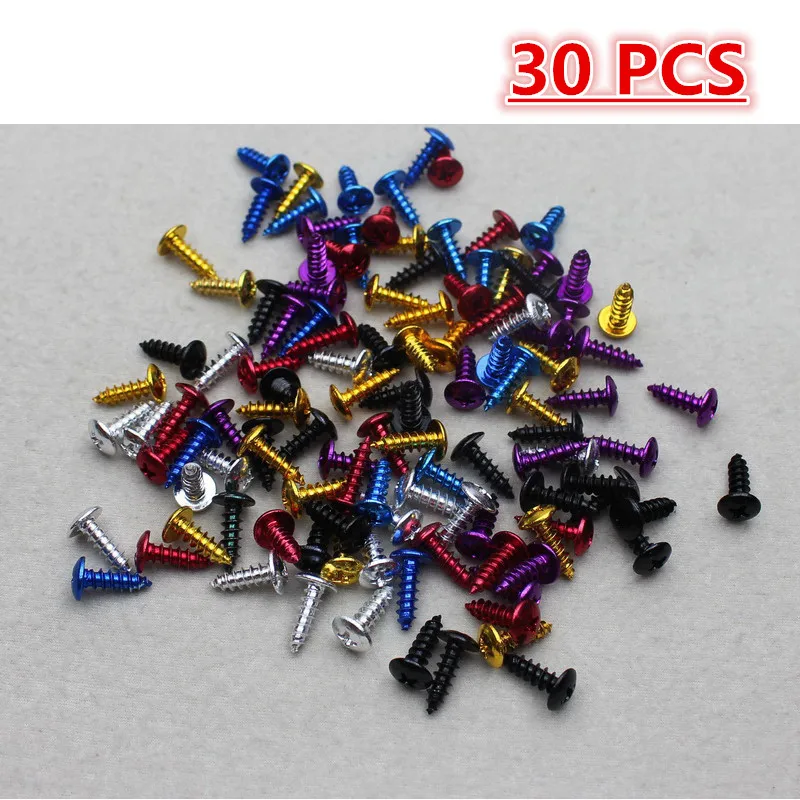 

30 PCS colorful decal parts car style frame fixed screws motorbike accessories moto self-tapping screw motorcycle accessories