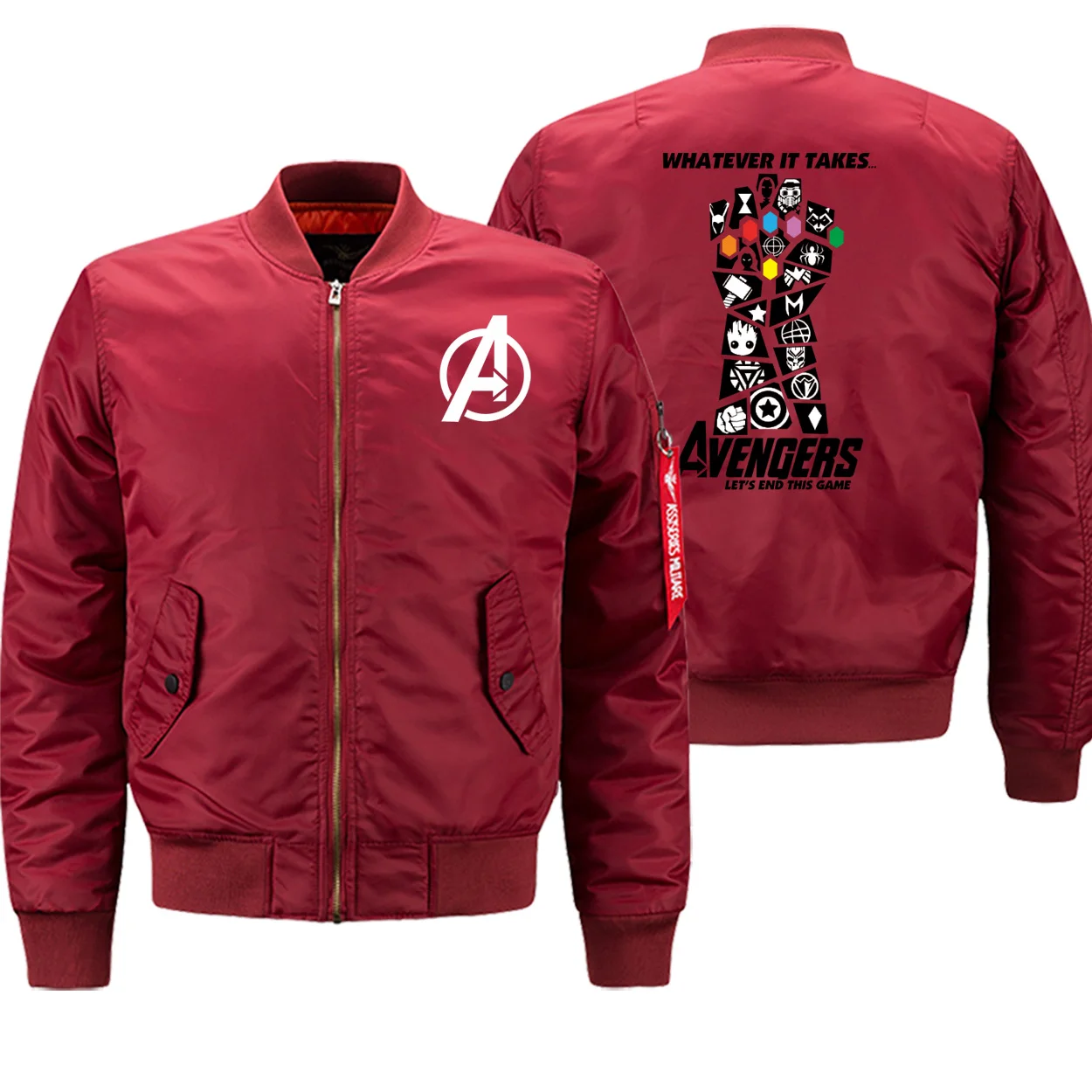  Marvelous Infinity War EndGame Mens Military Pilot Jacket Zipper The Avengers Casual Brand Street O