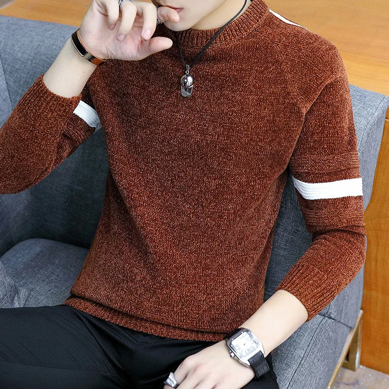 UYUK2019 Autumn And Winter Fashion Casual  Trend Slim High Quality Pullover Knit Solid Color Men's  Sweaters Clothes