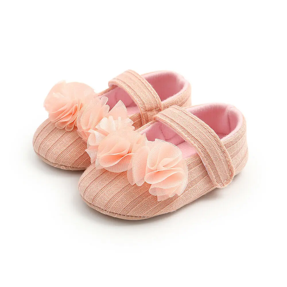 Симпатичная обувь для новорожденных девочек; Повседневная однотонная обувь для новорожденных; нескользящая обувь с объемным цветком; мягкая подошва; Дети Младенцы Малыши; обувь для маленьких девочек - Цвет: As photo shows