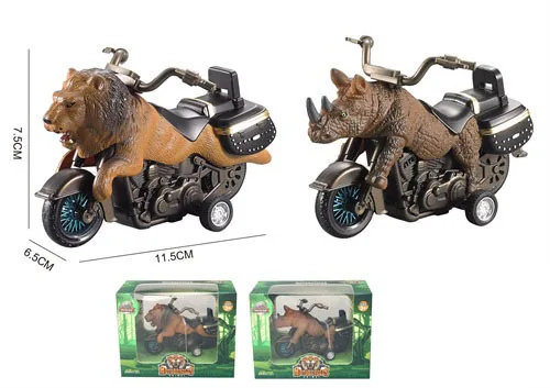 

Hot Sales Inertia Animal Motorcycle Lion Tiger T-Rex Motorcycle Model Cake Decorations And Ornaments