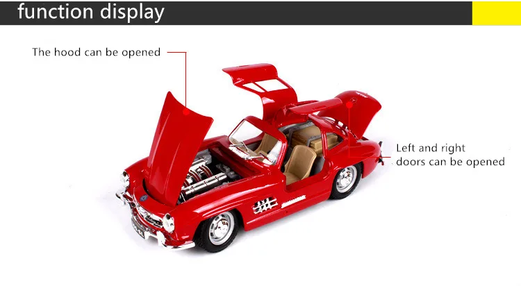 Bburago 1:24 1954 Mercedes 300 SL simulation alloy car model crafts decoration collection toy tools gift