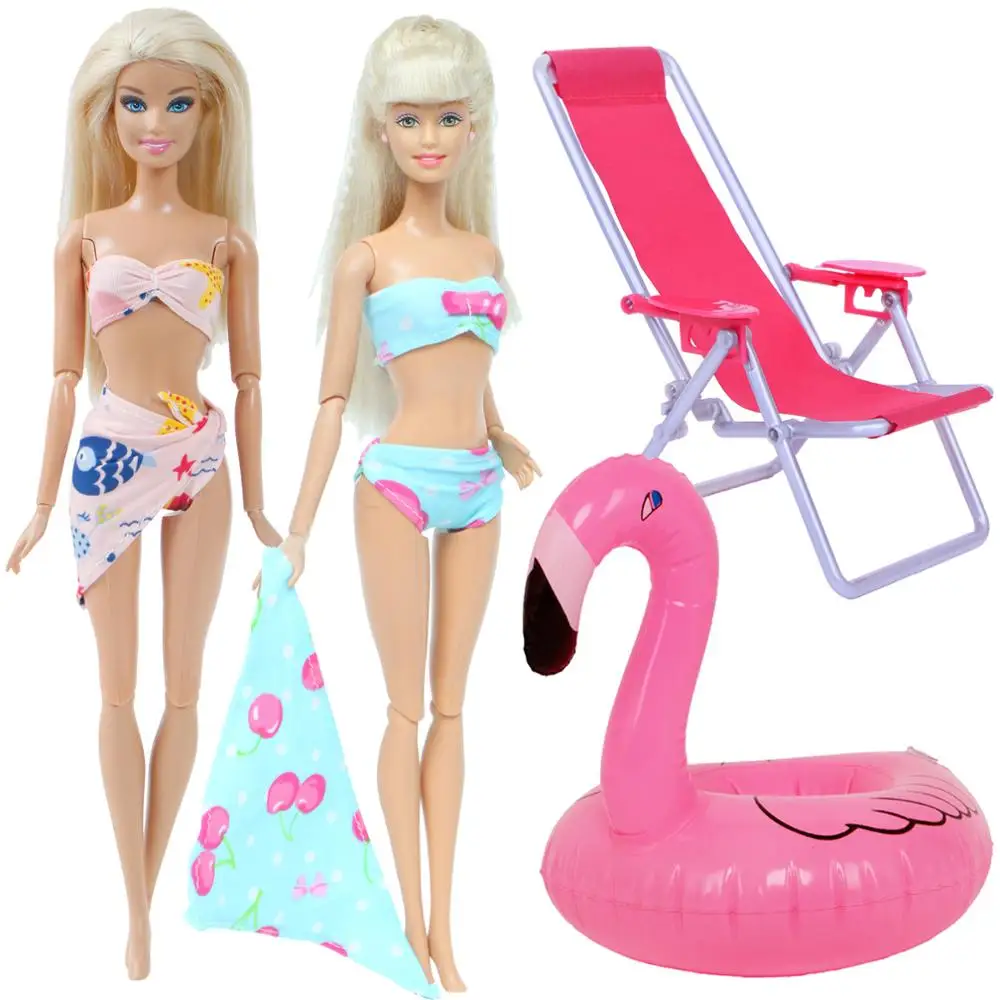 Buy Bikini Swimwear Doll-Accessories Swim-Ring-Clothes Beach-Chair Barbie-Doll Inflatable NRwoepneG8a