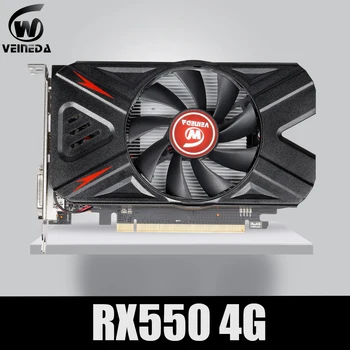 Видеокарта VEINEDA Radeon RX 550 4 ГБ GDDR5 128 бит для игрового настольного компьютера, видеокарты PCI Express3.0 для карты Amd