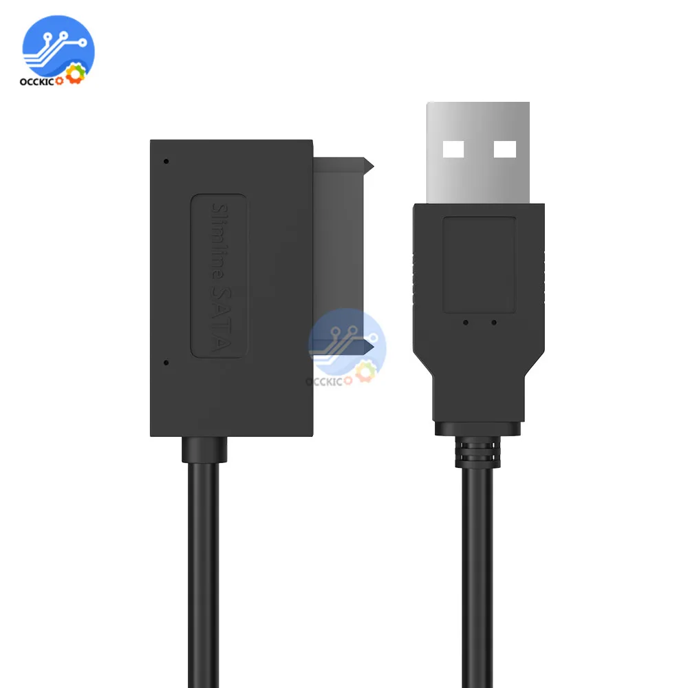 USB 2,0 до 7+ 6 13Pin конвертер для тонкого жесткого диска SATA ноутбука CD/DVD Rom Оптический адаптер кабель конвертер