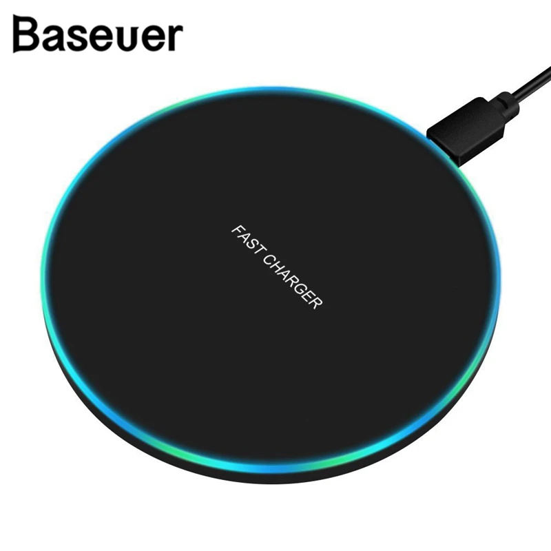 

Baseuer 10W Fast Wireless Charger For Huawei Samsung Galaxy S9 S8 S7 Note 9 S7 USB Qi Charging Pad for iPhone XS Max XR X 8 Plus