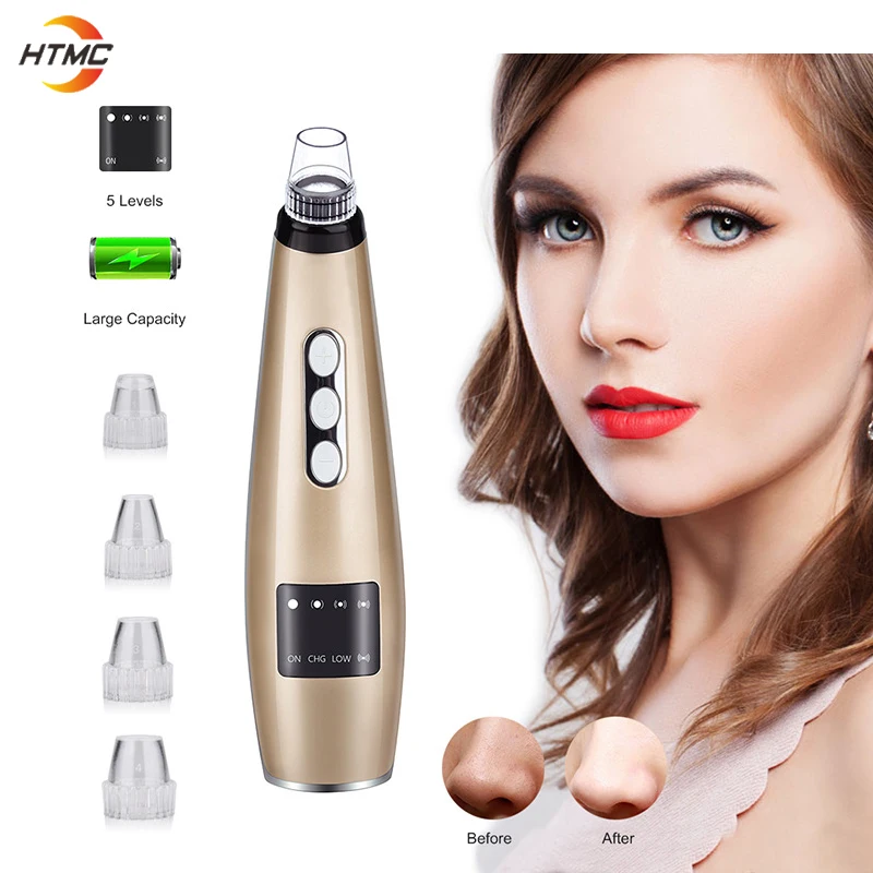 

Five Suction Power Vacuum Blackhead Remover Pore Cleaner Acne Extractor Tool LCD Display Face Exfoliating Machine Beauty Device