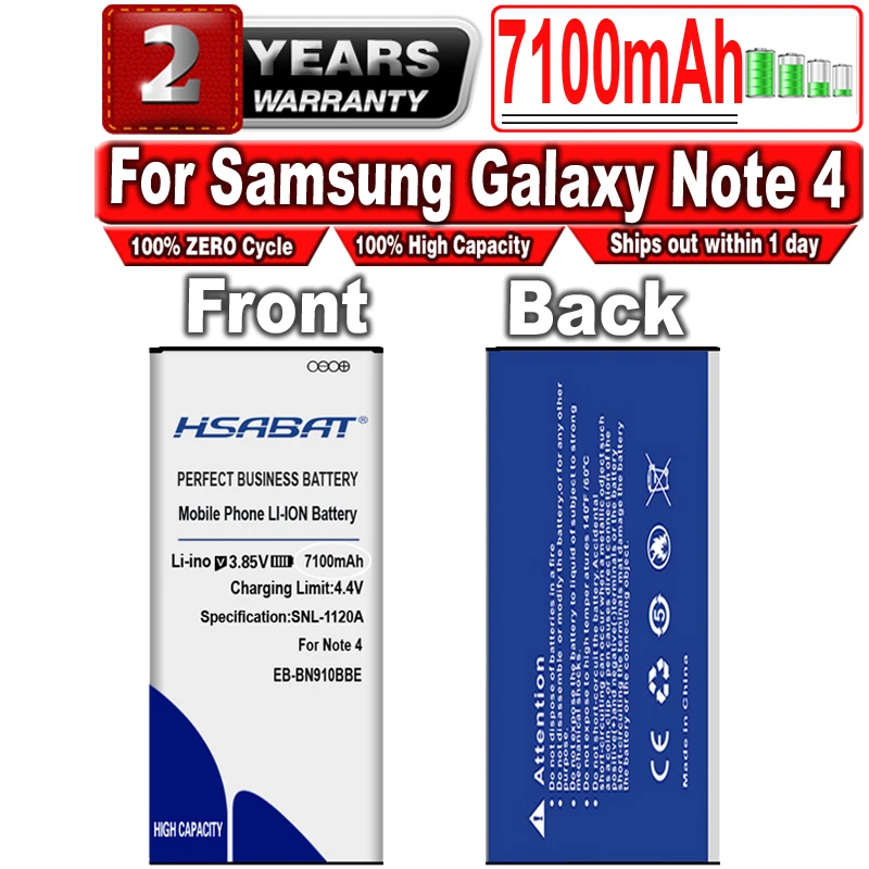 EB-BN910BBE HSABAT 7100mAh аккумулятор для Samsung Galaxy Note 4 N910H N910U N910F N910X N910V N910P N910A N910C Note4 |