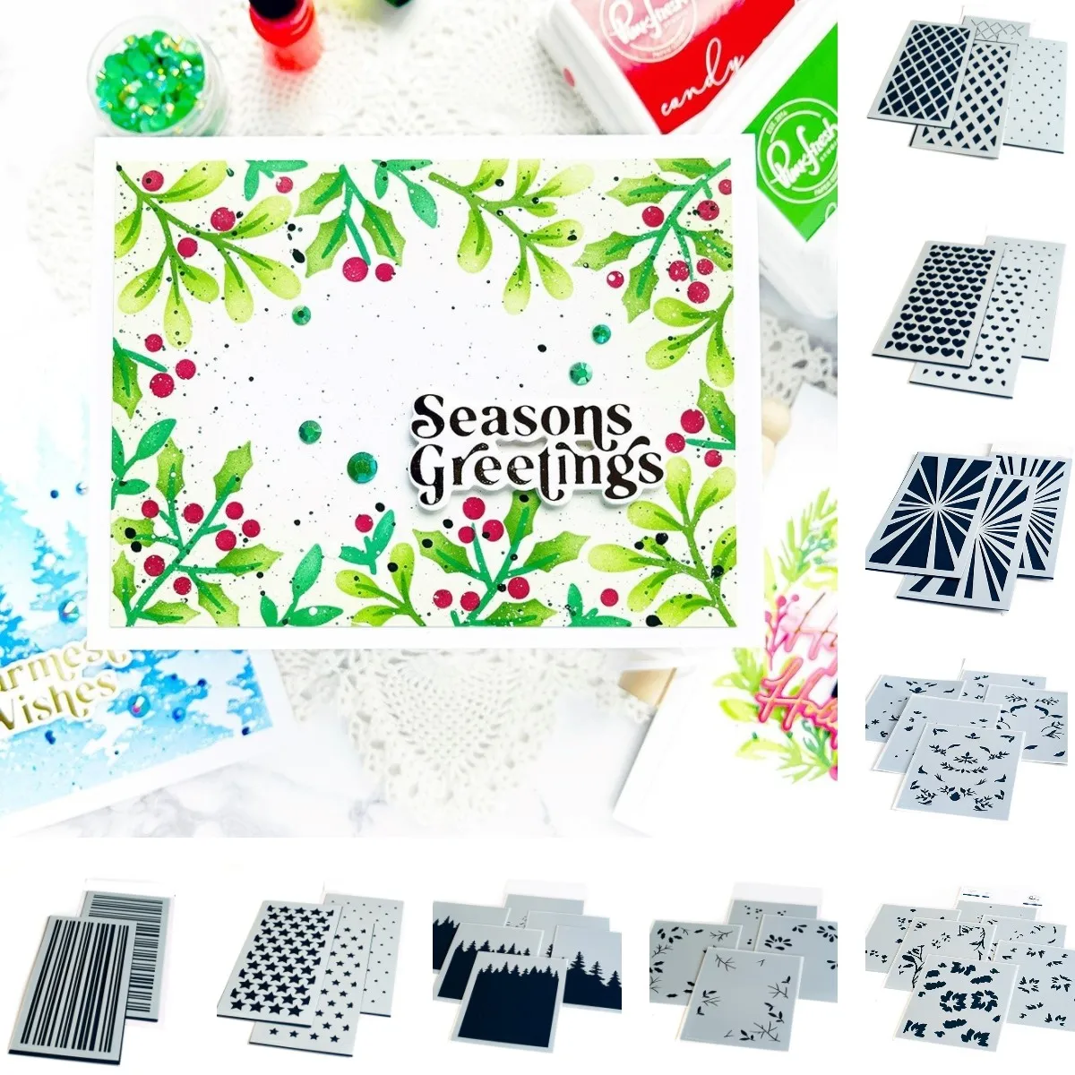 Hot New Arrival Love Stencils For Card Making Diy Layering Flowers Christmas Stencils Background Wall Painting Scrapbook Album