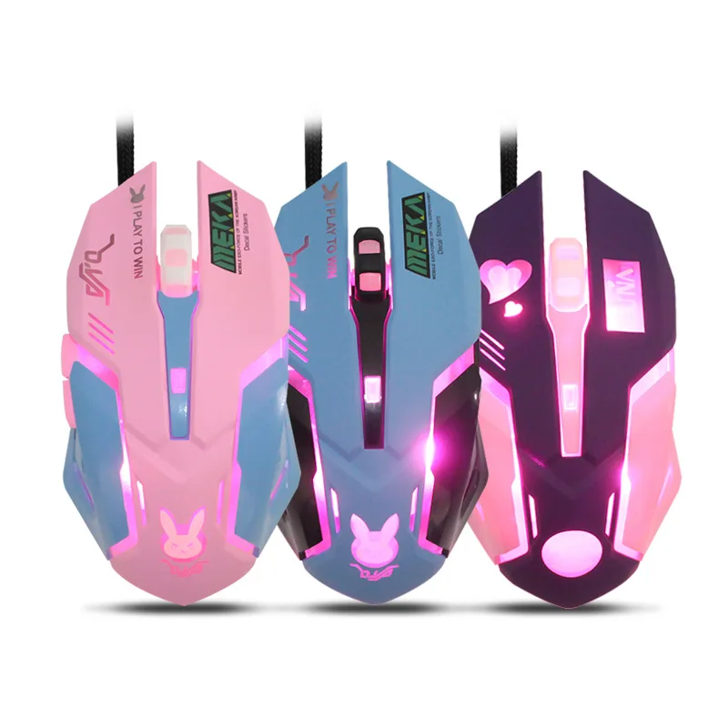 OVERWATCH D. VA Reaper USB Проводная мышь с 6 кнопками дыхания светодиодный игровой подсветкой для ноутбука компьютера/ПК игры OW геймеров