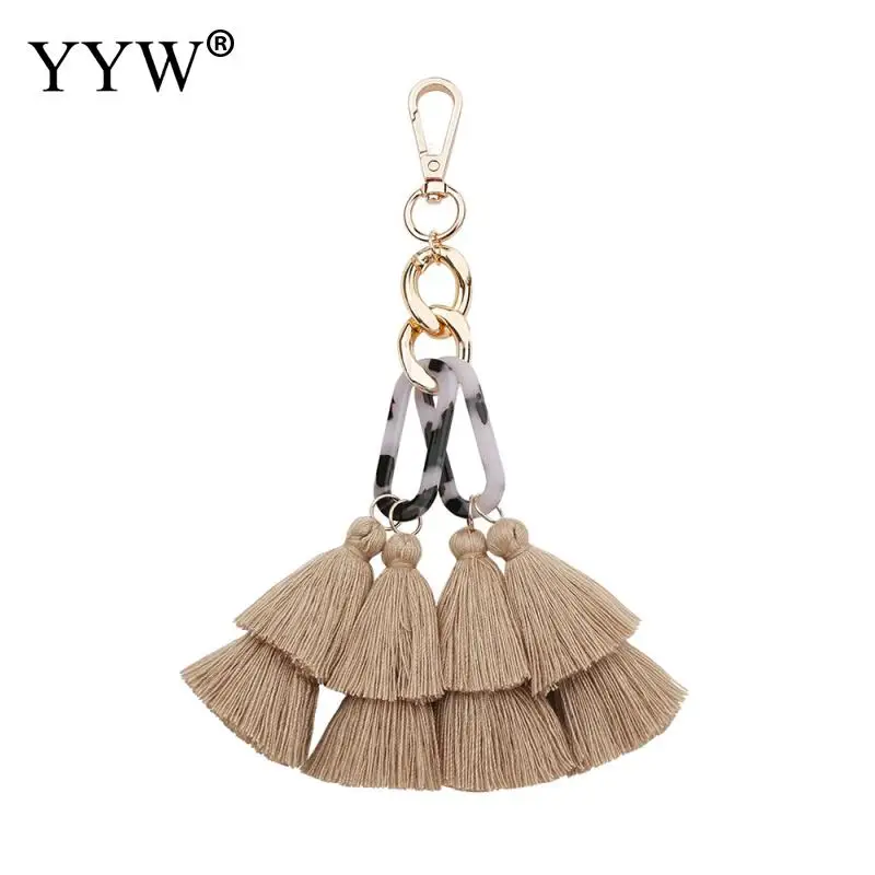 Брелок Boho красочный хлопок нитки кисточки Сумка для ключей Декоративная Сумочка Женский брелок лучший подарок ювелирные изделия самодельный брелок для ключей выпускной - Цвет: 5