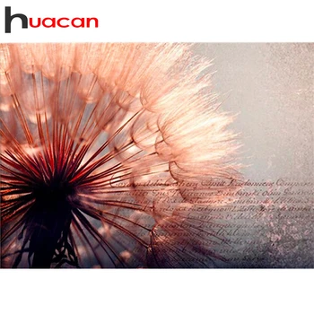 

Huacan Diamond Embroidery Cross Stitch Dandelion 5d Diamond Painting Full Drill Square Flower Mosaic Decor For Home