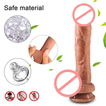 Wireless Remote Thrusting Realistic Dildo Vibrator Layer Silicone Super Big Heating Penis Dildos Sex Toys For Women Adults Shop 4