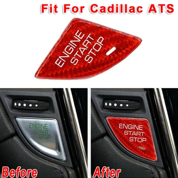 

Sticker Start Stop Button Cap Decal For Cadillac ATS Interior Carbon Fiber