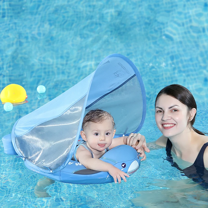 Baby Infant Non-Inflatable Float Lying Swimming Ring Children Waist Float Ring Floats Pool Toys Swim Trainer Sunshade Swim Ring