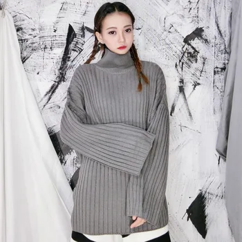 

Korea 2020 High Neck Pullover Winter New Women's Wear Solid Color Loose Thick Long Sleeves Inside Fashion Sweater PC176