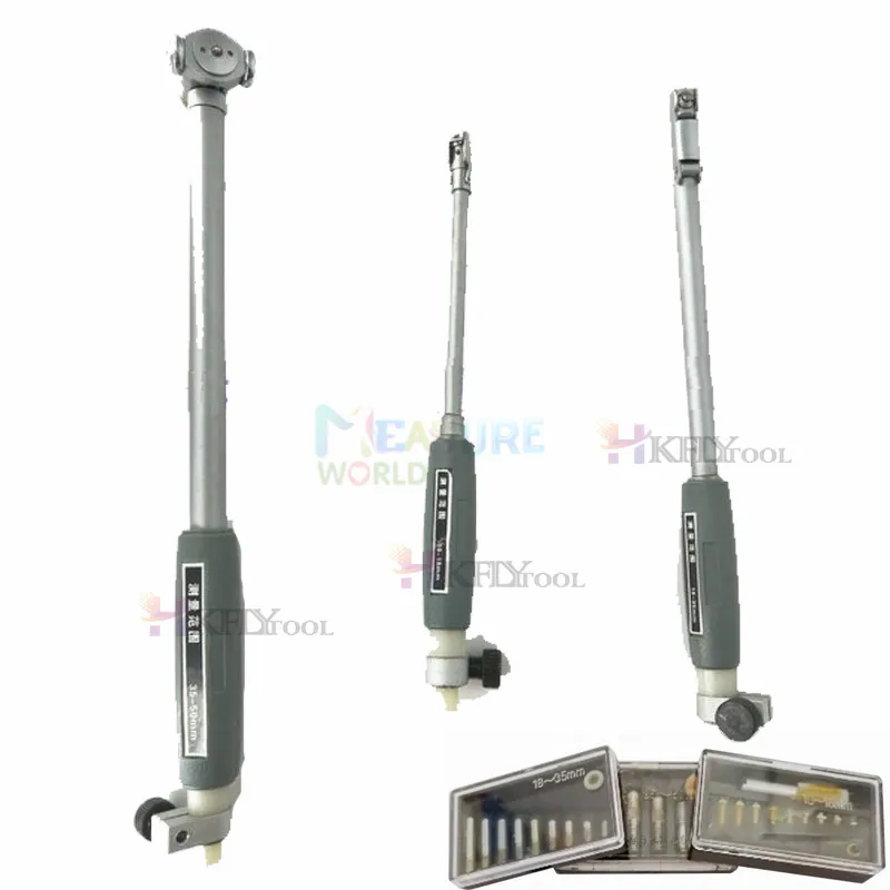 측정 막대 및 프로브 액세서리, 50-160mm 내부 직경 게이지 도구, 10-18mm 18-35mm 35-50mm 10mm 표시기