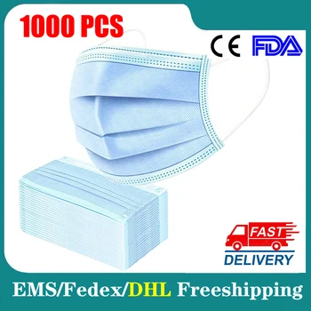 

1000pcs Anti-Pollution 3 Laye Mask dust protective Disposable Face Masks Elastic Ear Loop Disposable Dust Filter Safety Masks
