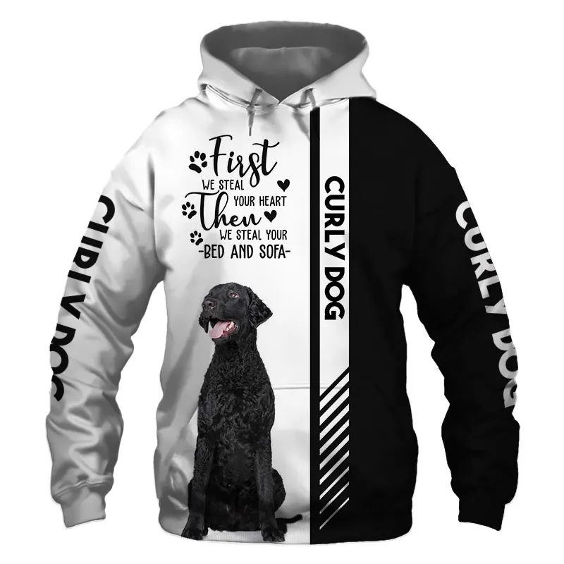 

Худи унисекс с объемным рисунком собаки ретривера и кудрявым покрытием, роскошная Толстовка для мужчин и женщин, уличный пуловер на молнии, повседневная куртка, спортивный костюм