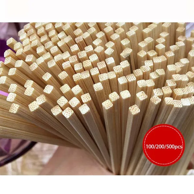 18 Cm*3 Mm-Es Négyzet Alakú Bambuszpálcák Fa Grill Nyárs Eldobható Étel Cukorka Alma Hús Gyümölcs Tű Étterem 100-500Db - Image 6