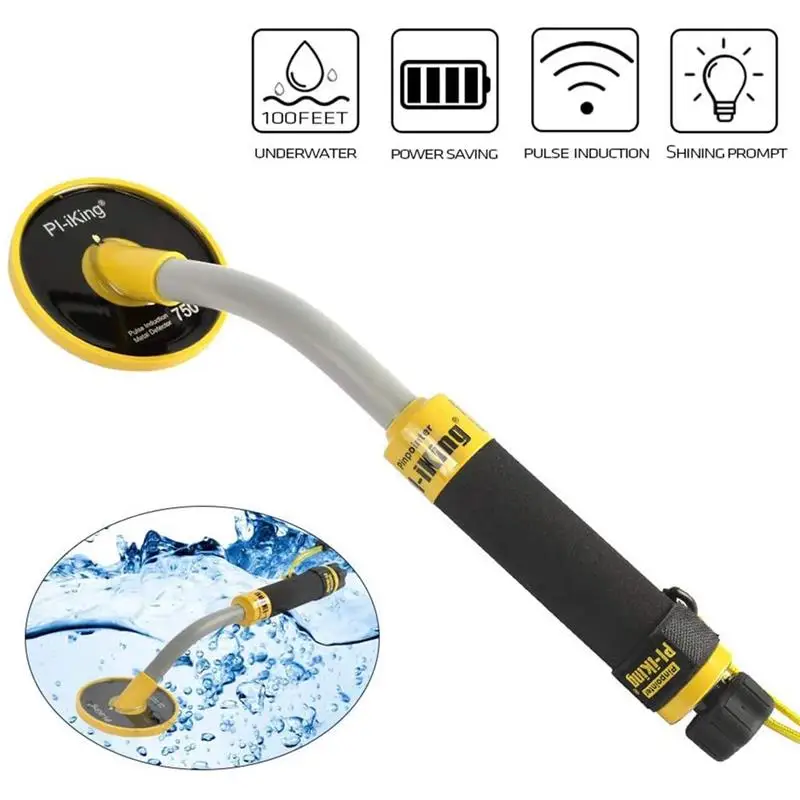 

Pi-Iking Waterproof Metal Detector Gold Target Pinpointer Pulse Induction Underwater Professional Metal Coin Finder 30M/98ft