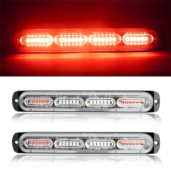 

2pcs Red 24LED Car Police Strobe Flash Light Dash Emergency Warning Lamp Strobe Bar Light Police Side Lights LED 12v/24v