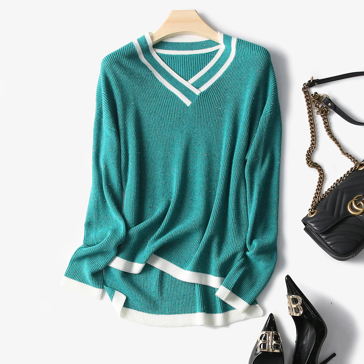 Top Design! Autumn&Winter new arrival office lady sweater base blouse women free shipping HMR19226OCT4