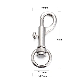 

Wholesale 250pcs 45.5mm Chaveiro Heavy Duty Zinc Alloy Snap Hook Key Chain For Keychain DIY Bag Accessories Nickel Plated
