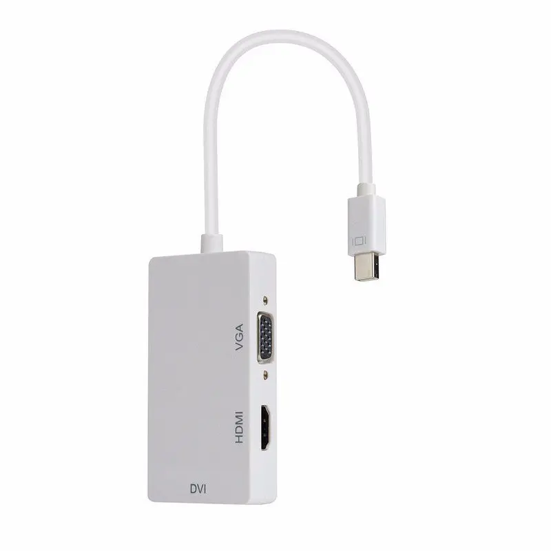 3 в 1 Thunderbolt Mini display port DP к HDMI VGA DVI Кабель-адаптер для Apple