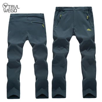 

TRVLWEGO Hiking & Camping Pants Men Soft Shell Keep Warm Sports Skiing Outdoor Winter Waterproof Repellent Trekking Trousers