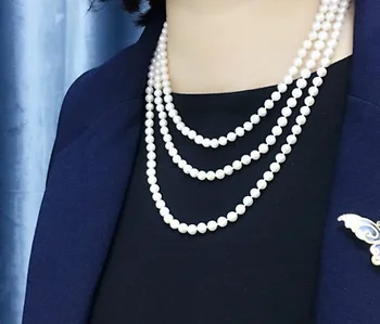 

AAA 9-10mm south sea round white pearl necklace 68inch