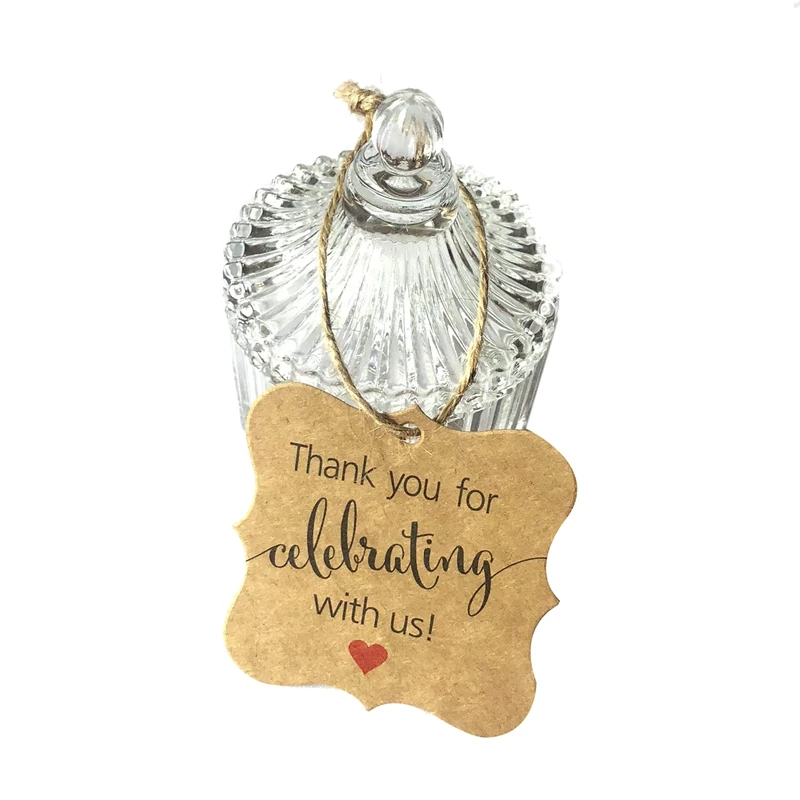 100 шт. Благодарим Вас за празднование с ярлыками США крафт бумажная подарочная