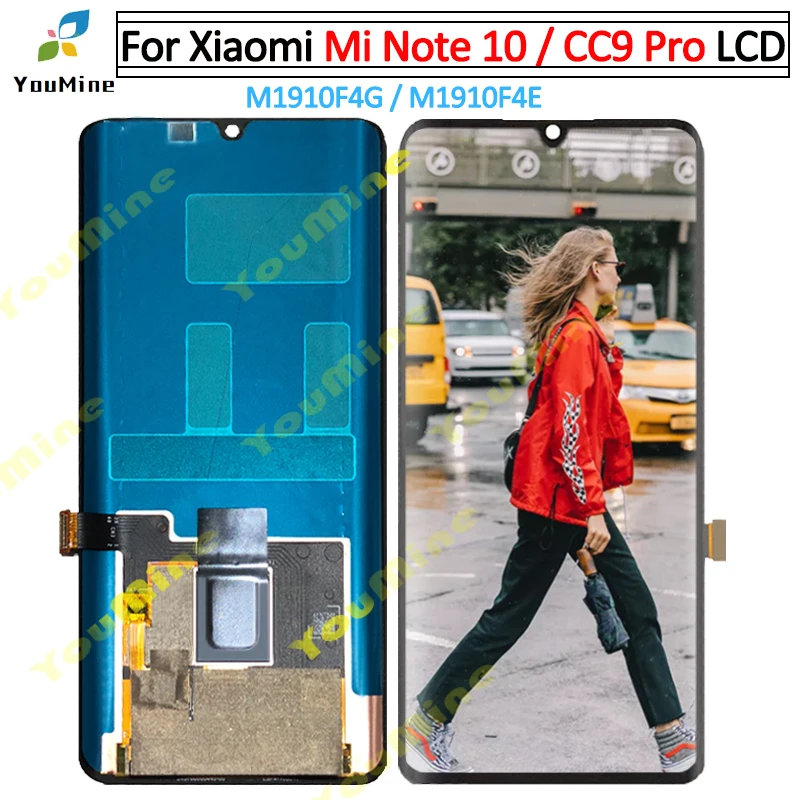 

For Xiaomi MI Note 10 note10 LCD Display Touch Screen Digitizer M1910F4G Assembly Replacement For Xiaomi Mi cc9 pro lcd