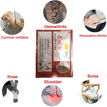 

Assist Cure Rheumatism Arthritis Plaster Medical Carthamus tinctorius Snake pain relief patch for joint Bruises Sprains Ache pai