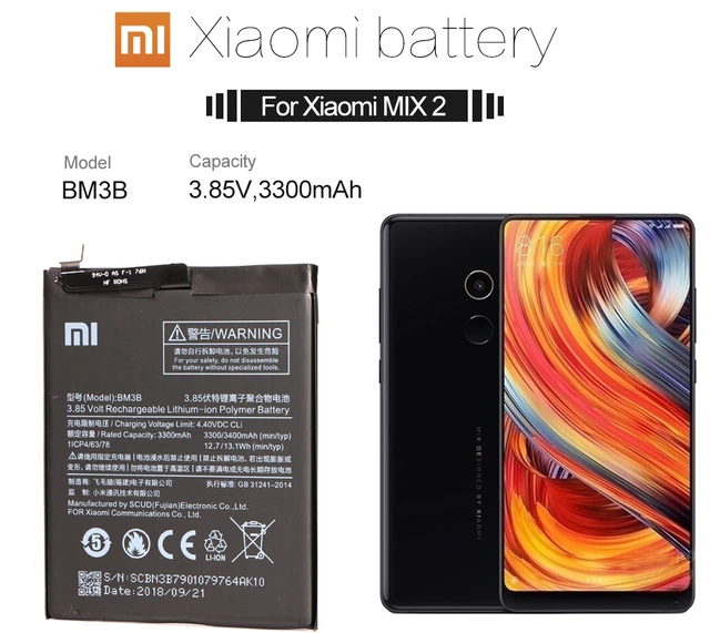 Xiaomi mi mix 2s用のオリジナルの電話バッテリー,オリジナルの ...