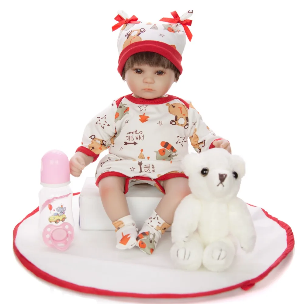 Прекрасный 17 дюймов 43 см Кукла Reborn Baby Мягкая силиконовая виниловая Кукла Reborn Boneca плюшевая игрушка девочка для детей оплата Подарочная коллекция