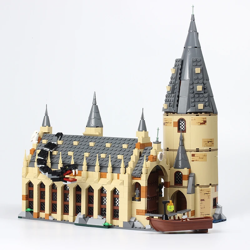 Поспешавшим Hogwarted фильм Большой зал дом строительные блоки Гарри Поттера с led