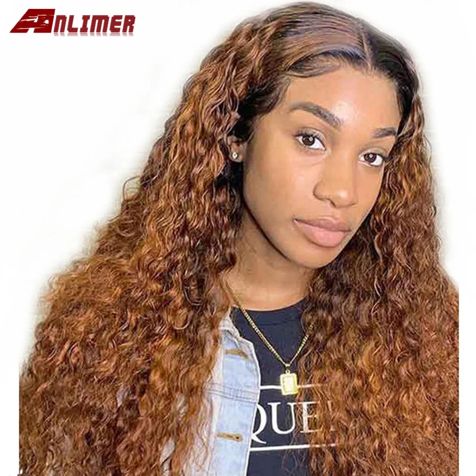 

13x6 Lace Front Wig Peruvian Kinky Curly Remy Ombre 1b/30 Two Tone Human Hair Lace Wigs Pre Plucked Bleached Knots For Women