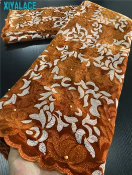 

Latest velvet lace fabric wedding nigerian lace fabric high quality african lace fabric for women dress 3011b