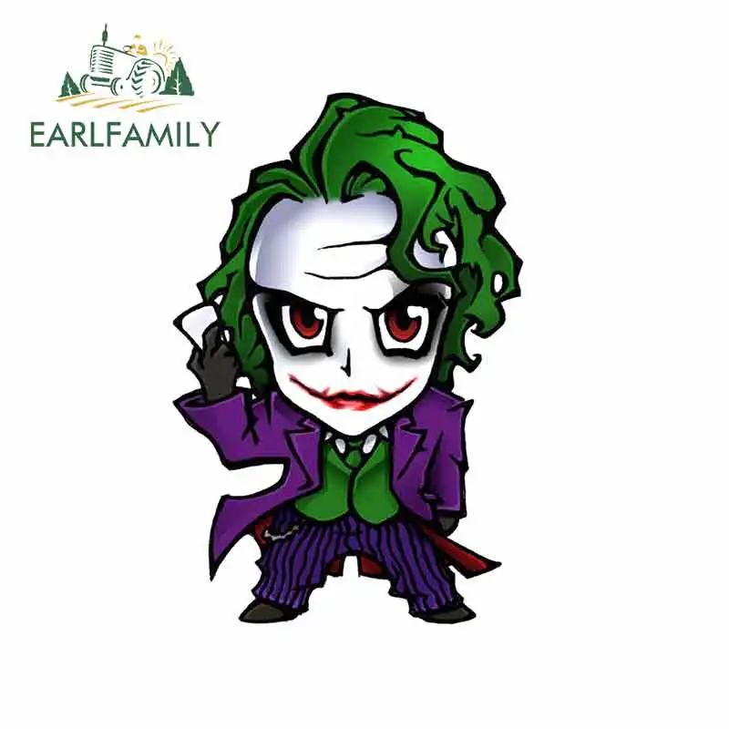 

EARLFAMILY 13cm x 8.6cm for Chibi Joker By Nightgrowler Car Stickers Vinyl JDM Bumper Trunk Truck Graphics Bumper Windows Decal