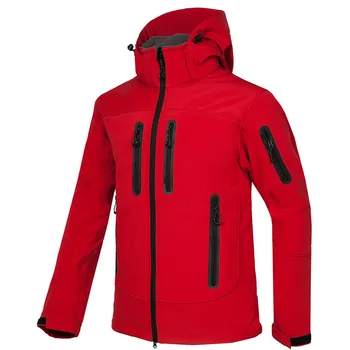 

New Outdoor Men Warm Fleece Hiking Softshell Jacket Waterproof Thick Tactical Coat Trekking Clothes Ski Climbing Mountain Jacket