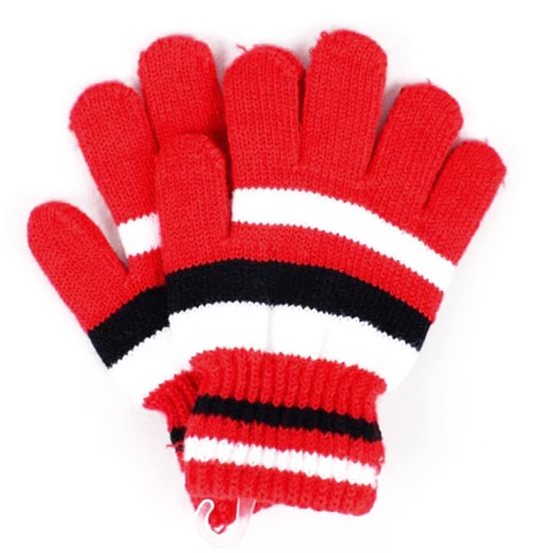 Детские Волшебные эластичные варежки для девочек и мальчиков, вязаные перчатки, зимние теплые, новинка 19QF - Цвет: red
