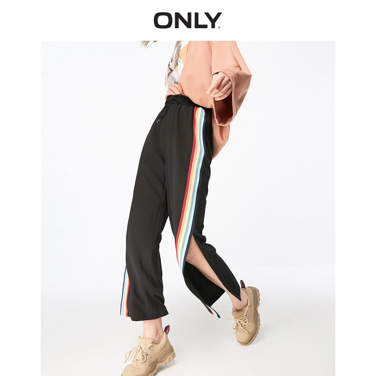 ONLY Women's Loose Fit Split Wide-leg Pants | 119150521 ONLY Women's Loose Fit Split Wide-leg Pants | 119150521