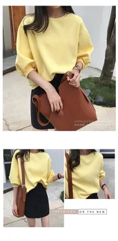 

Solid color sweatshirt autumn and winter women's sweatshirt casual hoodie