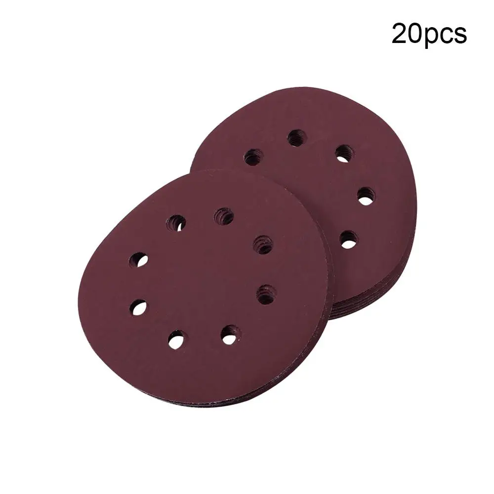 Utoolmart 20 шт флокированные круглые наждачные бумаги 125 мм 5 дюймов 8 отверстий 600-5000 зернистость крюк и петля шлифовальный диск абразивный инструмент для полировки - Цвет: Grit 2000 x20pcs