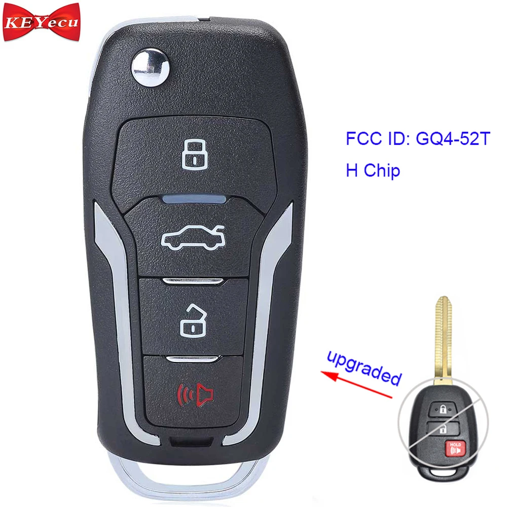 New Replacement Keyless Entry Remote Key Fob 4 Button For Toyota GQ4-52T H