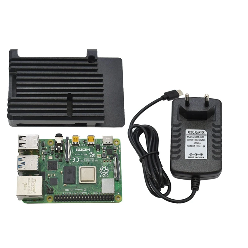 Для Raspberry Pi 4B 4G Оперативная память DIY Kit Поддержка 2,4/5,0 ГГц WI-FI Bluetooth 5,0 с Алюминий CNC сплав защитный чёрный чехол 5V 3A